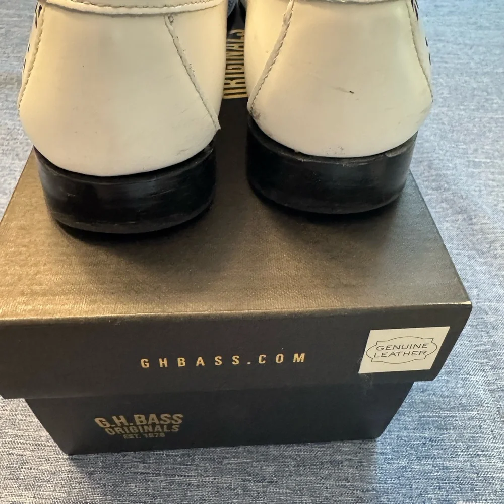 G.H. Bass & Co. White Floral Cutout Loafers - Picture 9 of 10